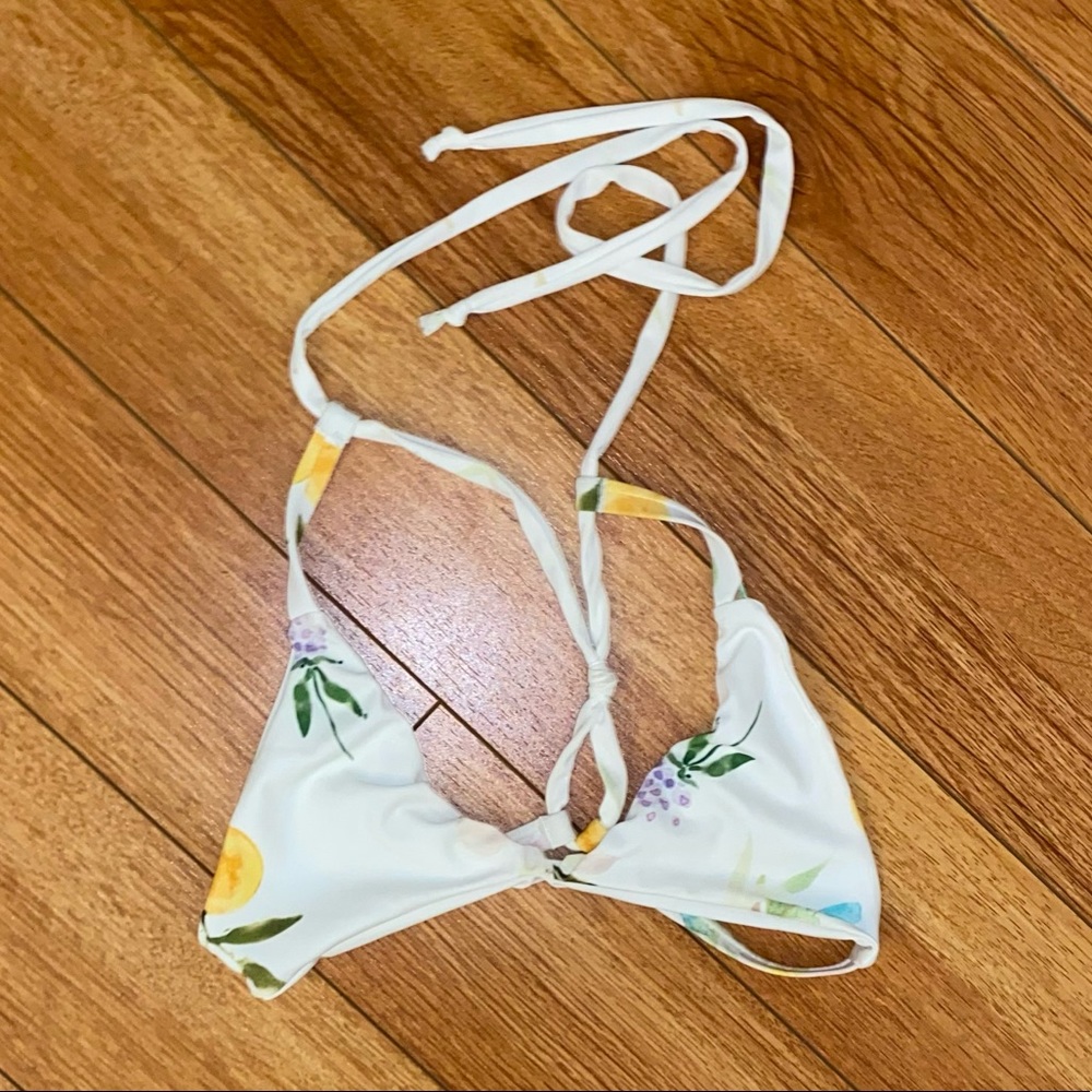 Floral White Bikini Top